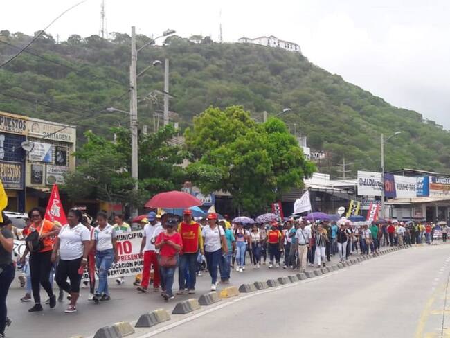 Docentes de la costa protestaron en Cartagena para exigir seguridad