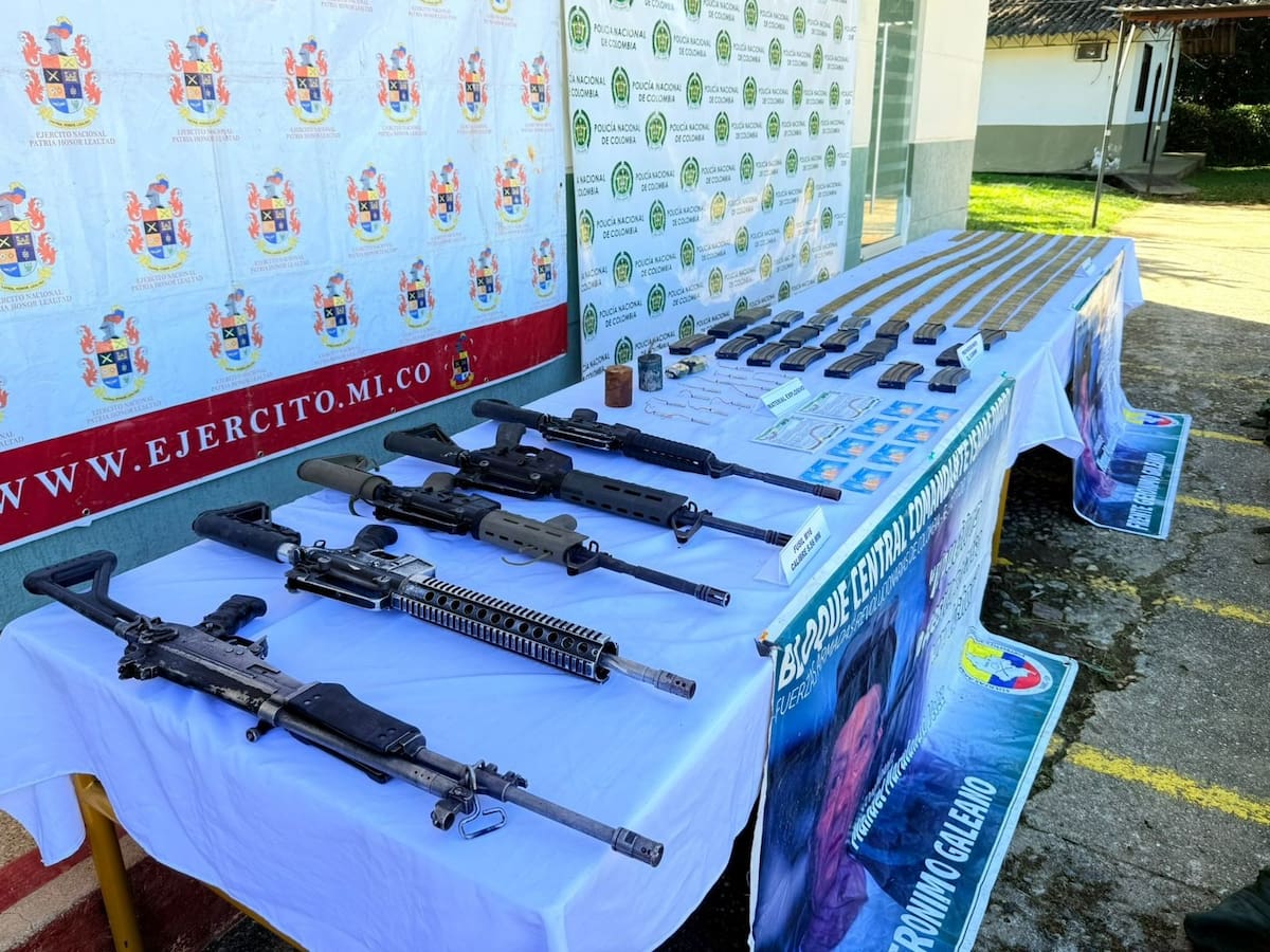 Hallan arsenal de las disidencias de ‘Iván Mordisco’ en un potrero de Chaparral, Tolima