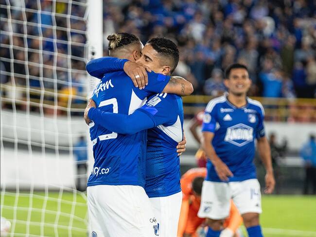 Leonardo Castro festeja el gol con Daniel Cataño / Twitter: @millosfcofial.
