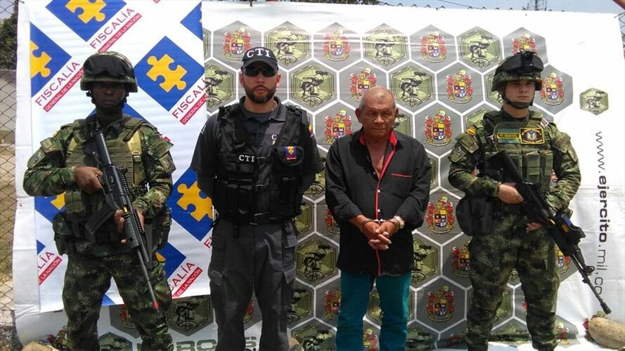Plutarco Elías Zapata Álvarez, de 66 años de edad, fue capturado en zona rural de Fortul (Arauca). Foto: Fiscalía
