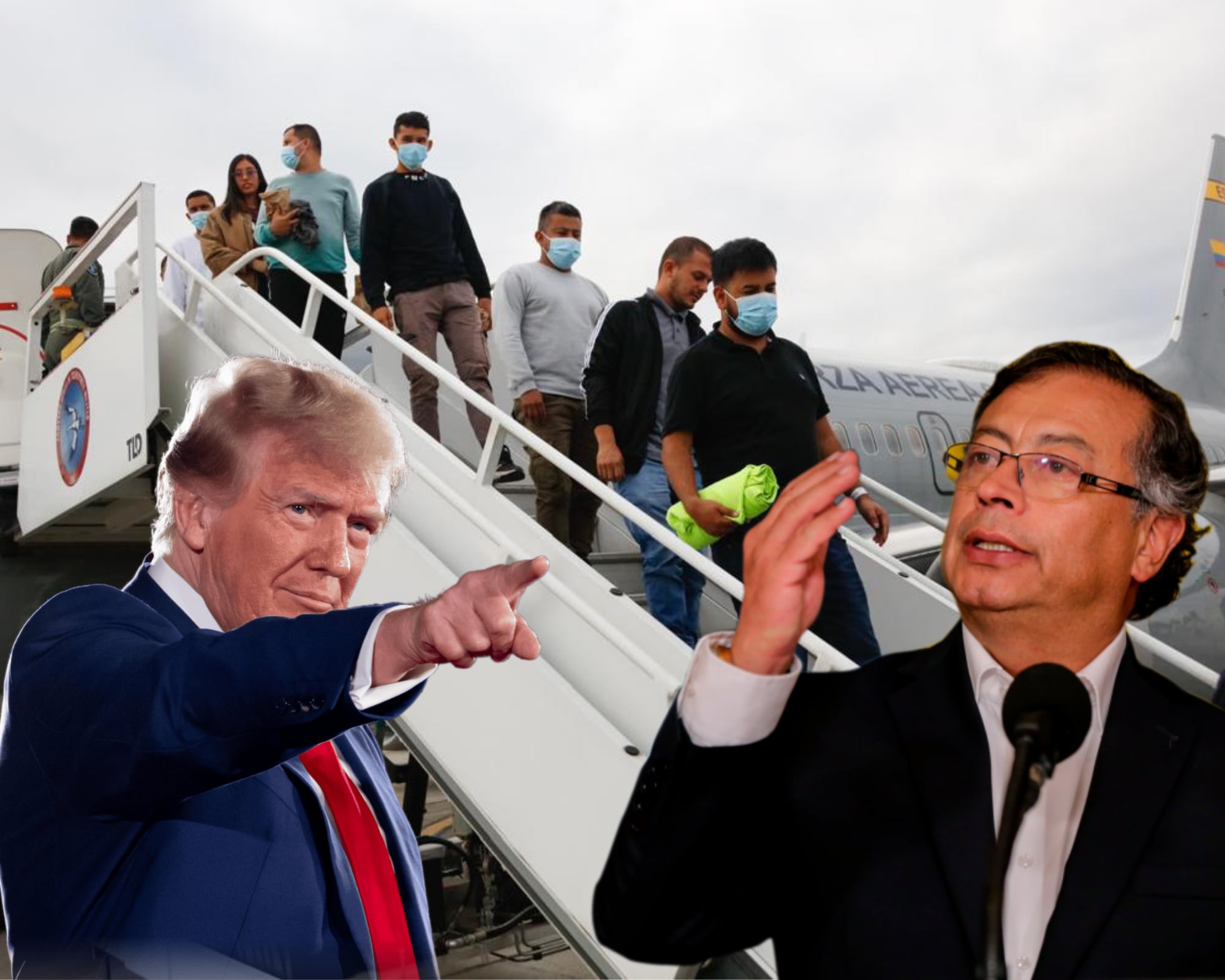 El presidente estadounidense se refirió una vez más a las tensiones con Colombia por los vuelos de deportación, pero en esta ocasión resaltó el trabajo del gobierno de Gustavo Petro. 
(Foto: Caracol Radio / Getty)