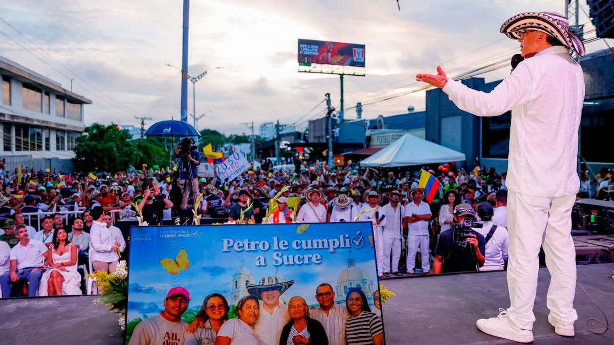 Petro en Sincelejo: destaca caída histórica de la pobreza y llama a votar “por millones”