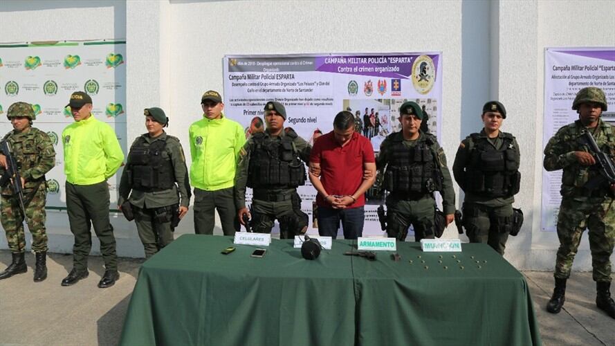 Captura de Jonni Andrei Ortega, alias "Pablo". Foto: Policía de Norte de Santander