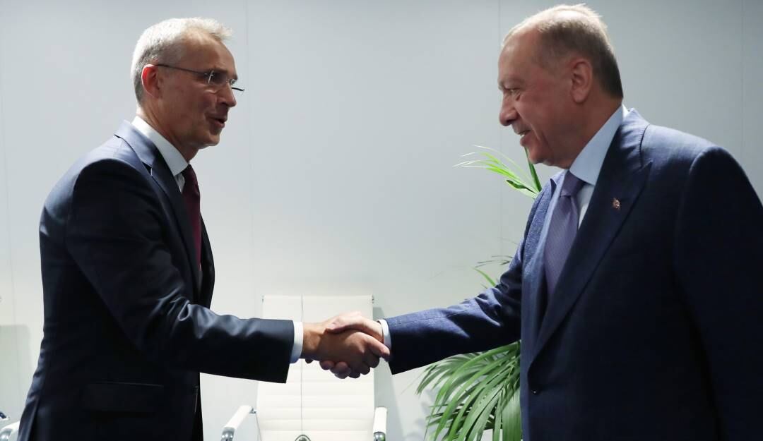 El secretario general de la OTAN, Jens Stoltenberg (izq) y el presidente de Turquía, Recep Tayyip Erdogan (der).                  Foto: Getty | Presidencia de Turquía 