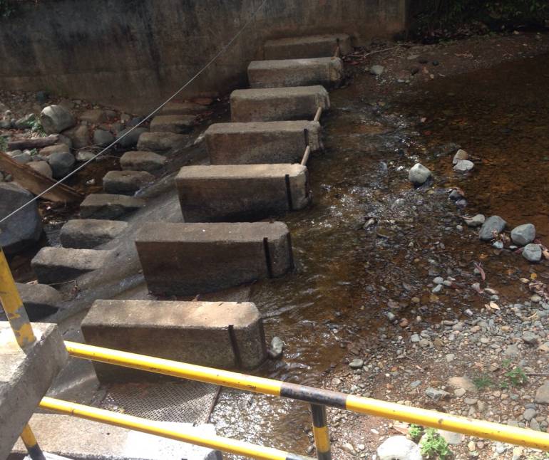 Estado actual de la bocatoma del río Meléndez en Cali