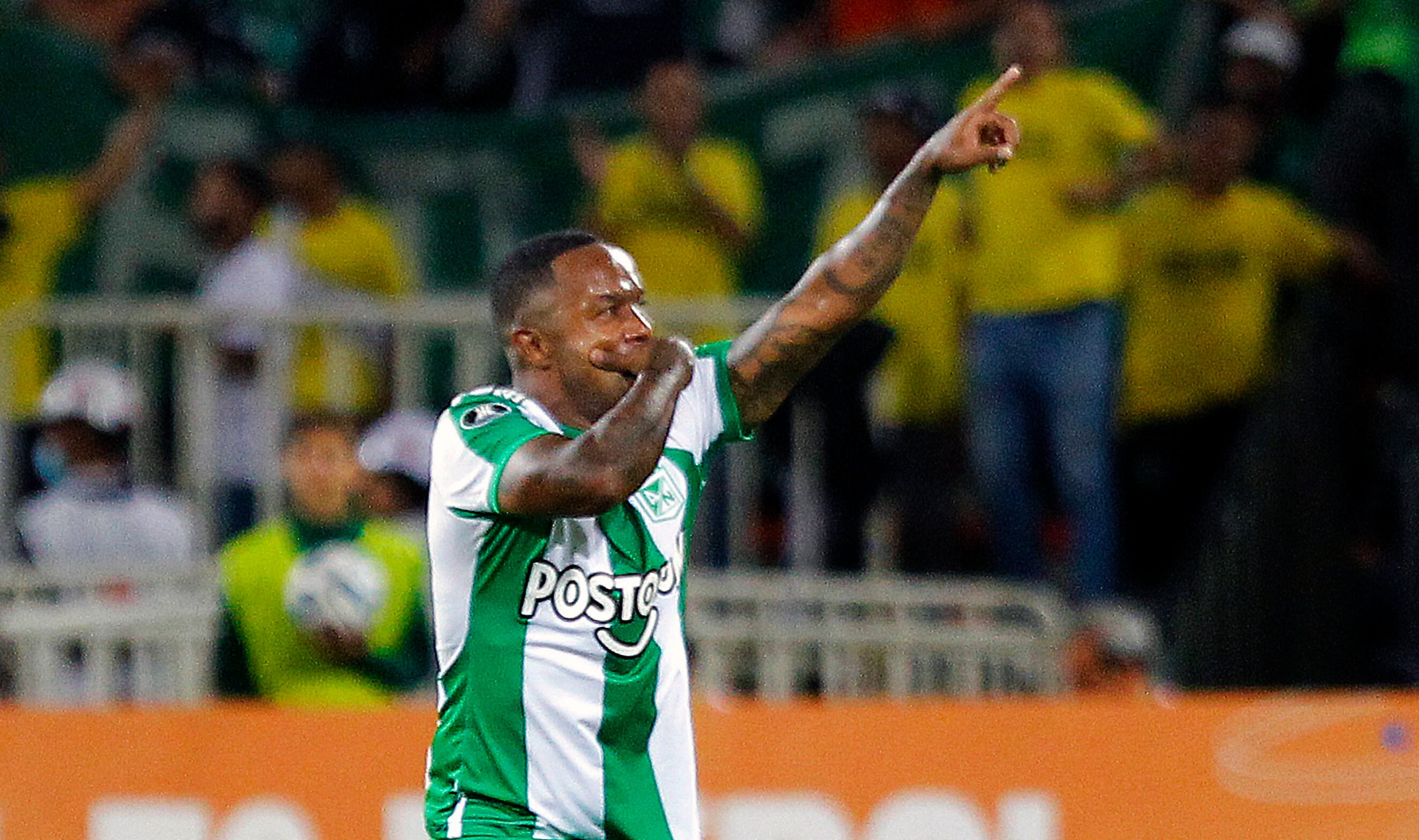 Dorlan Pabón en su último año en Atlético Nacional. (Photo by Fredy BUILES / AFP) (Photo by FREDY BUILES/AFP via Getty Images)