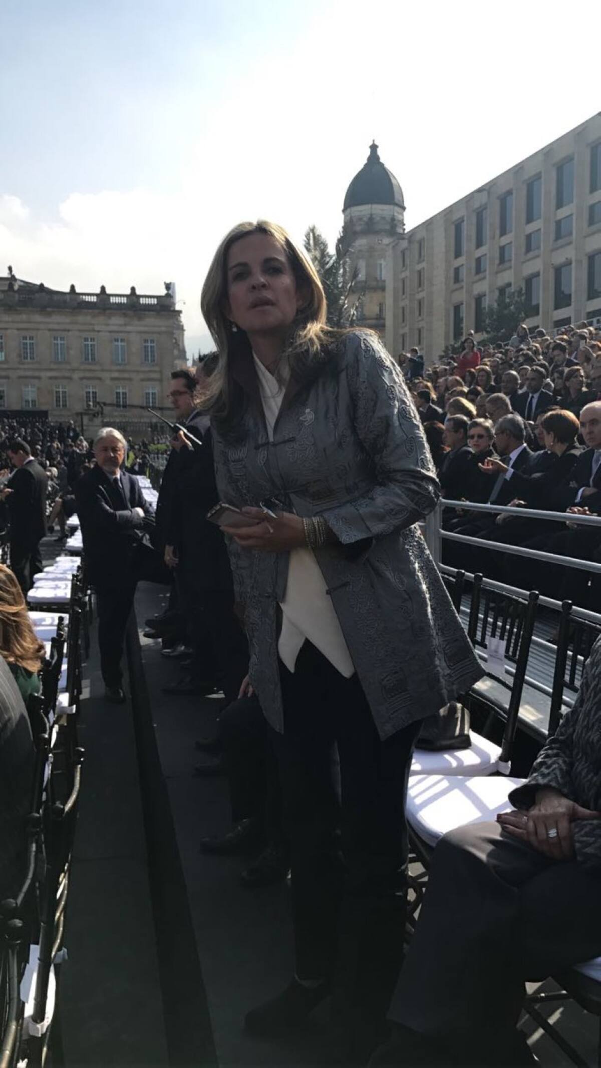 María Andrea Nieto directora del SENA en la Plaza de armas de la Casa de Nariño
