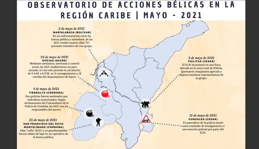 En esta infografía, el Centro de Pensamiento de la Universidad del Norte revela los casos que afectaron el orden público.