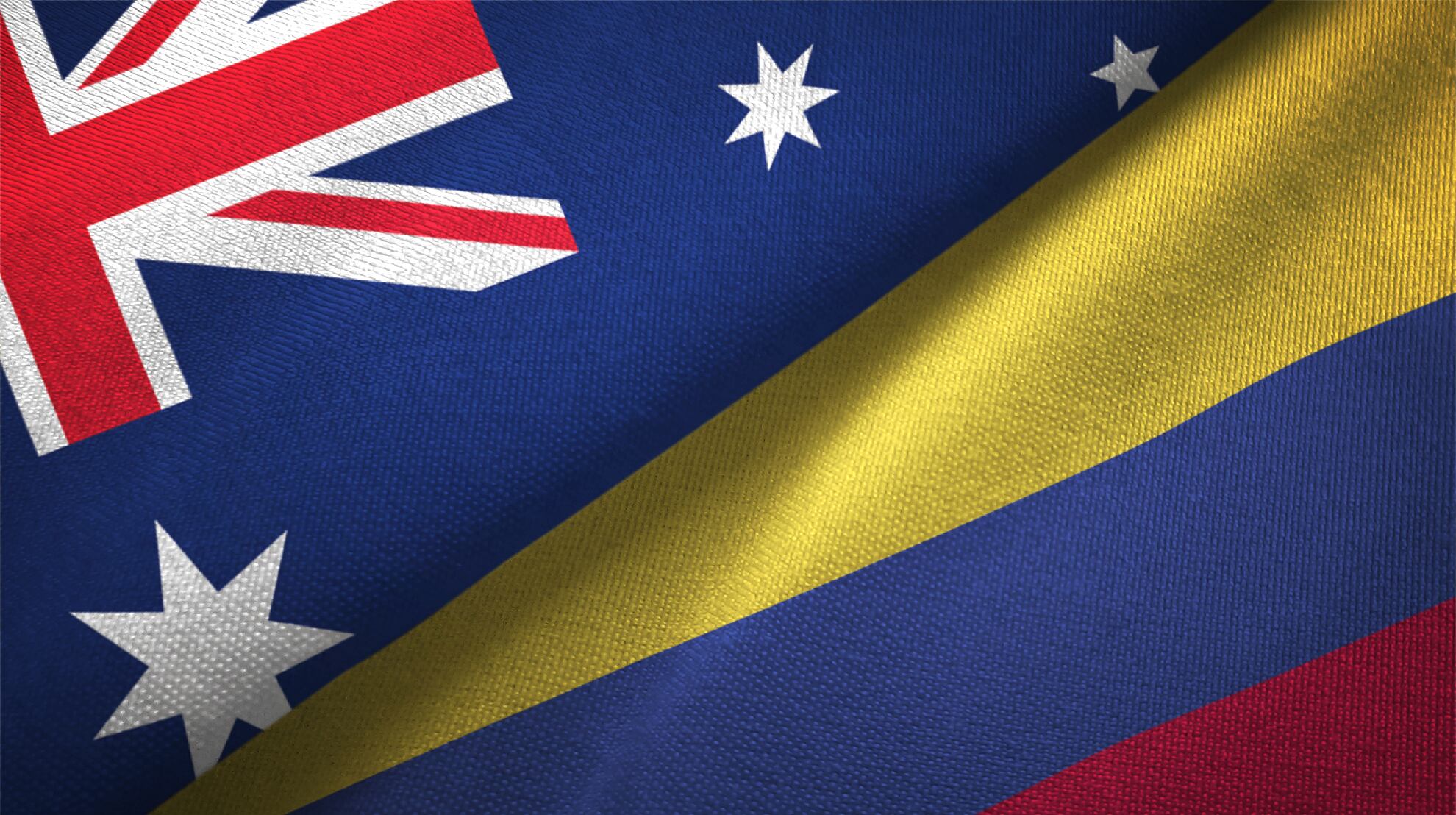 Banderas de Australia y Colombia / Foto: Getty Images.