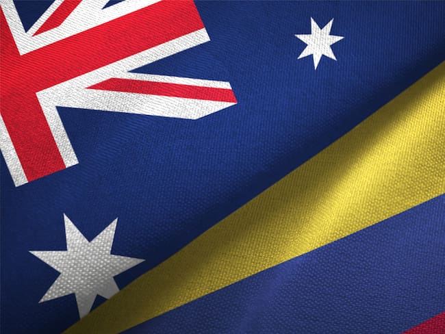 Banderas de Australia y Colombia / Foto: Getty Images.