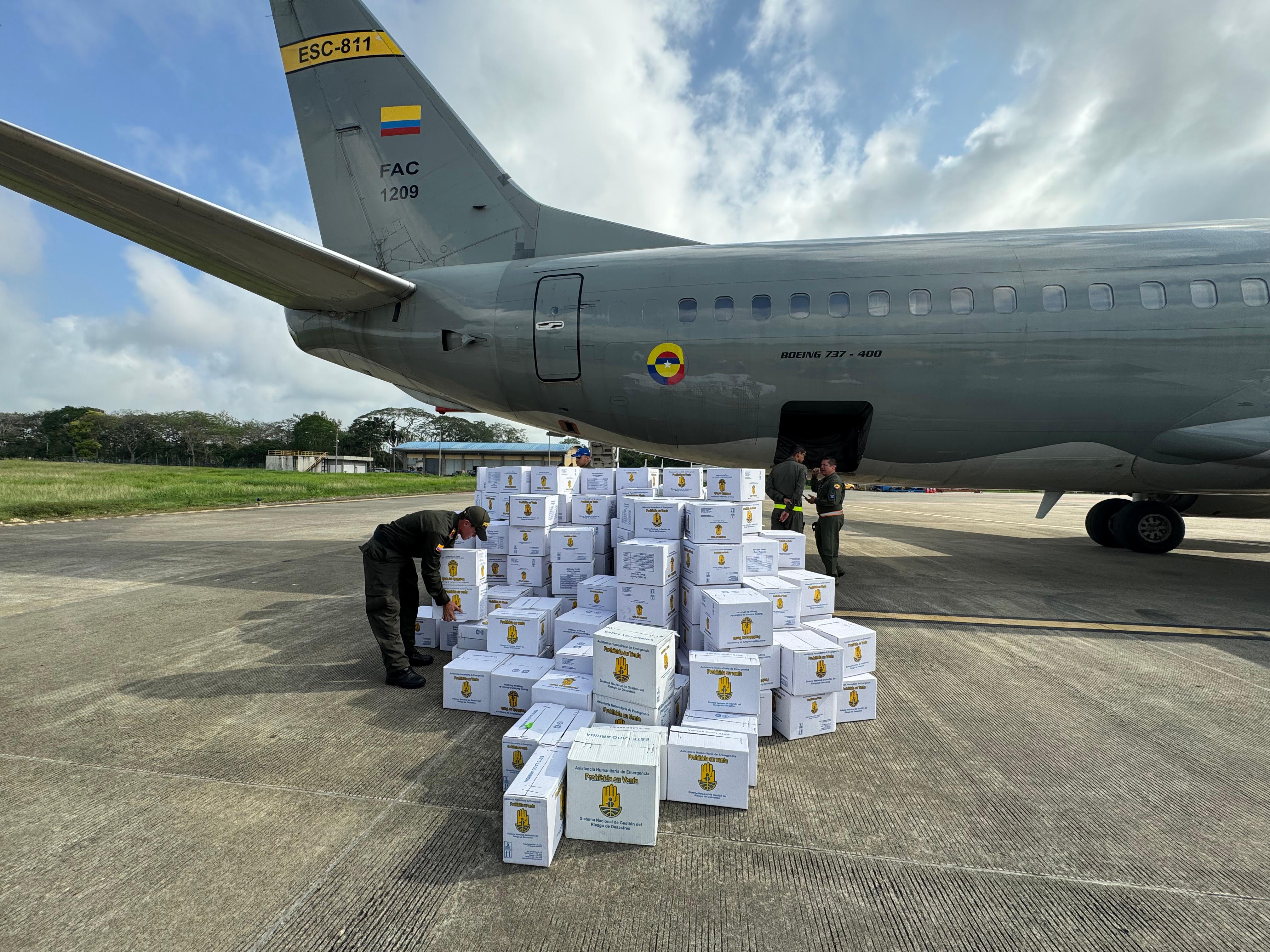 Llegan cerca de 10 toneladas de ayudas humanitarias para damnificados por inundaciones en Córdoba. Foto: UNGRD.