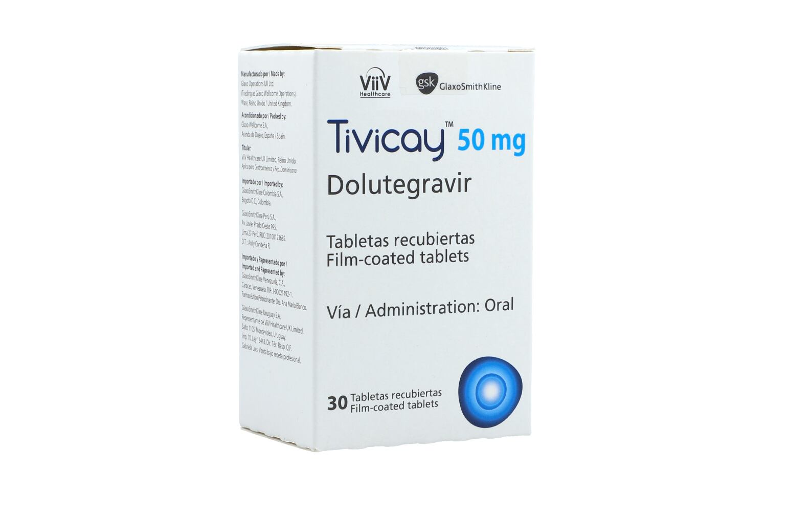 Medicamento Dolutegravir (TIVICAY® 50 mg)