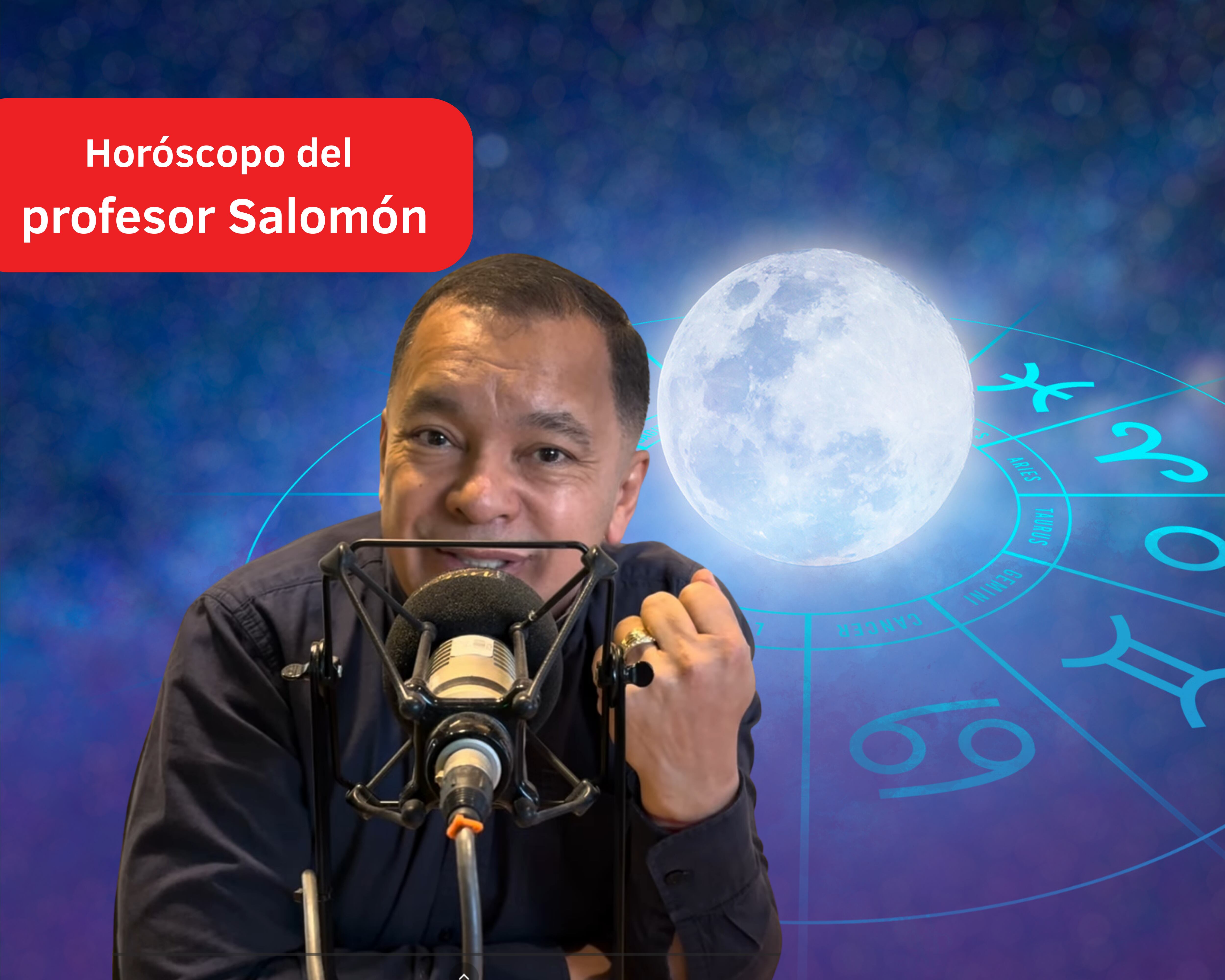 Él es el profesor Salomón, experto en la lectura del Horóscopo y el Tarot (Crédito: Profesor Salomón - Youtube) // De fondo: Imagen ilustrativa del horóscopo (crédito: Getty Images).