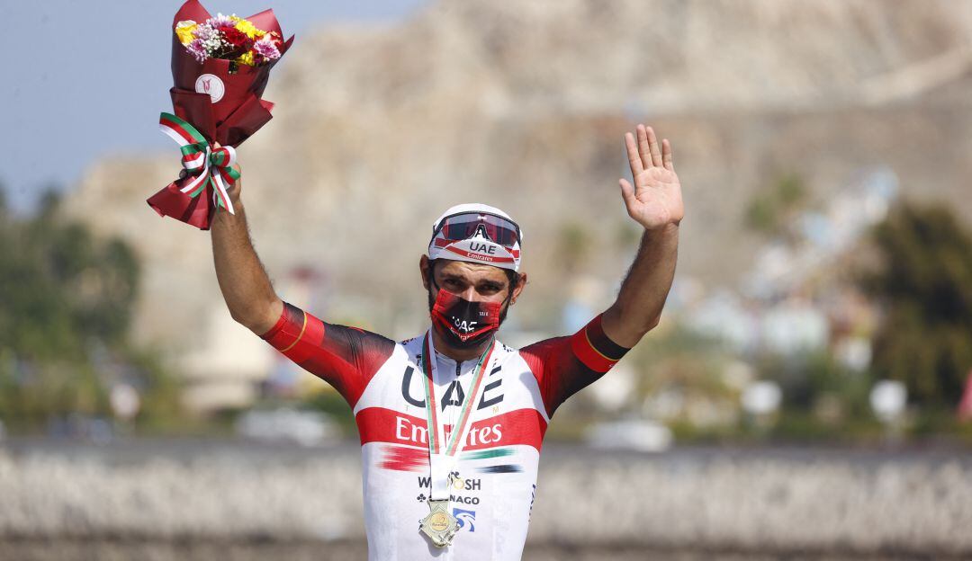 Fernando Gaviria festeja una de sus dos victoria en este 2022.