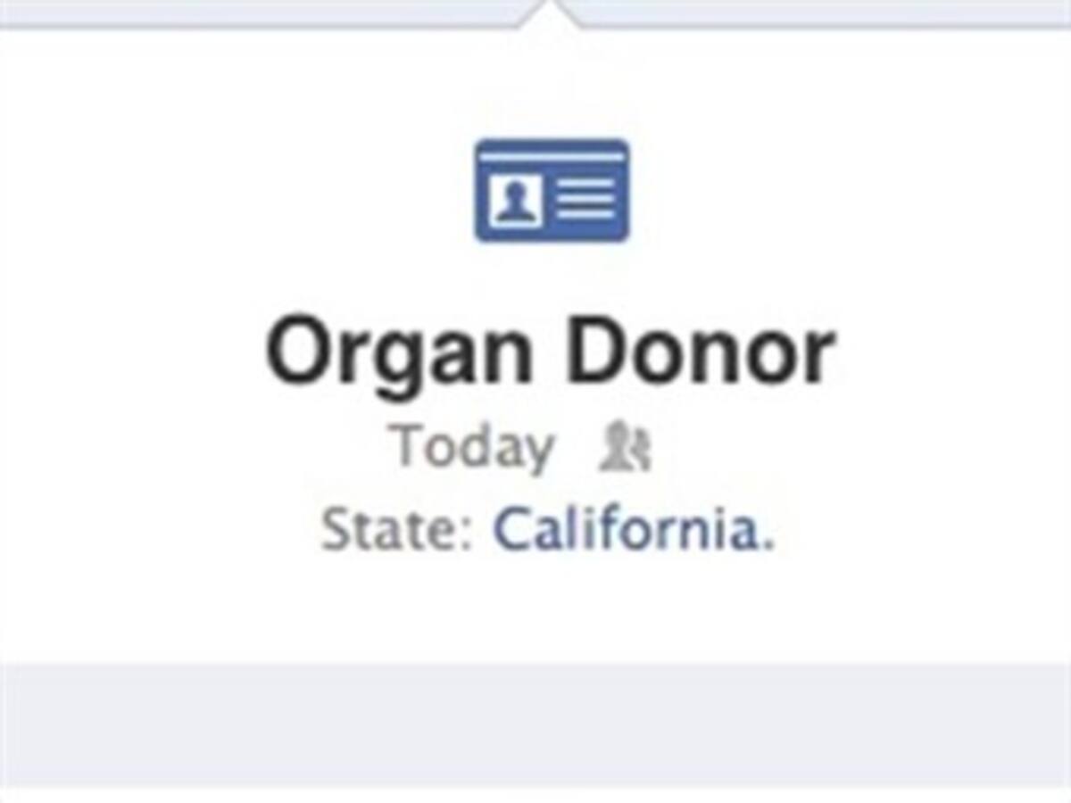 Ahora usted podrá declararse donante de órganos por Facebook