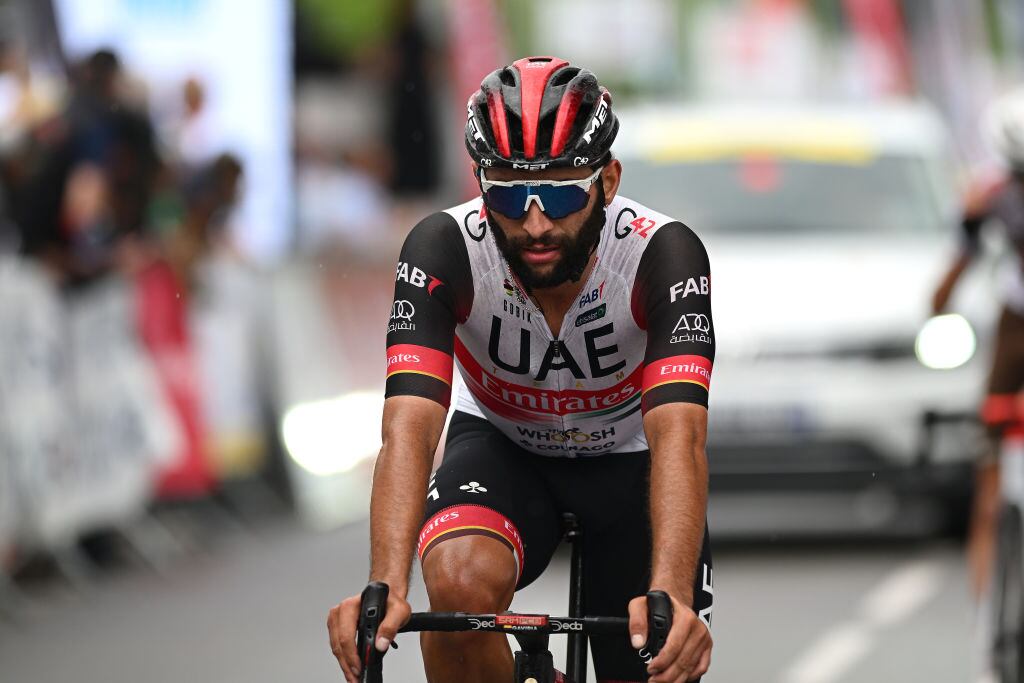 Fernando Gaviria Rendon durante una carrera para el UAE Emirates 2022 (Foto por Dario Belingheri/Getty Images)