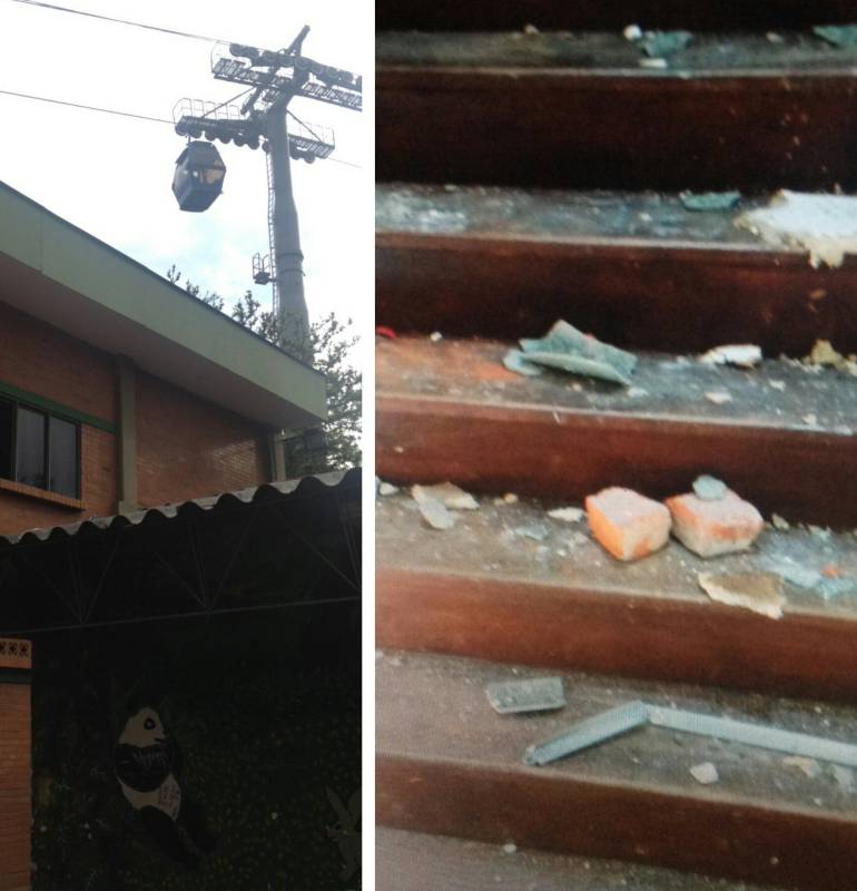 Ladrillos arrojados desde MIO Cable a Colegio.