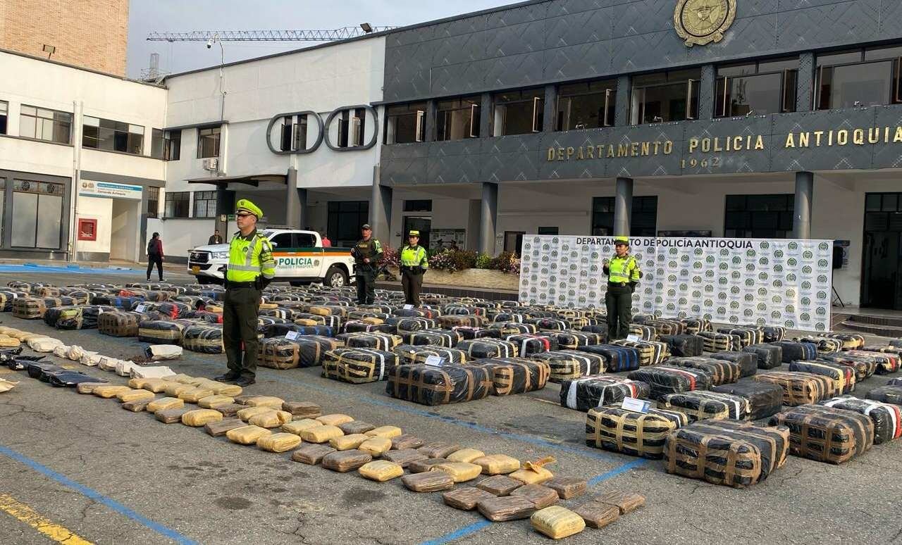 4.4 toneladas de marihuana incautadas en Yarumal.  Cortesía.