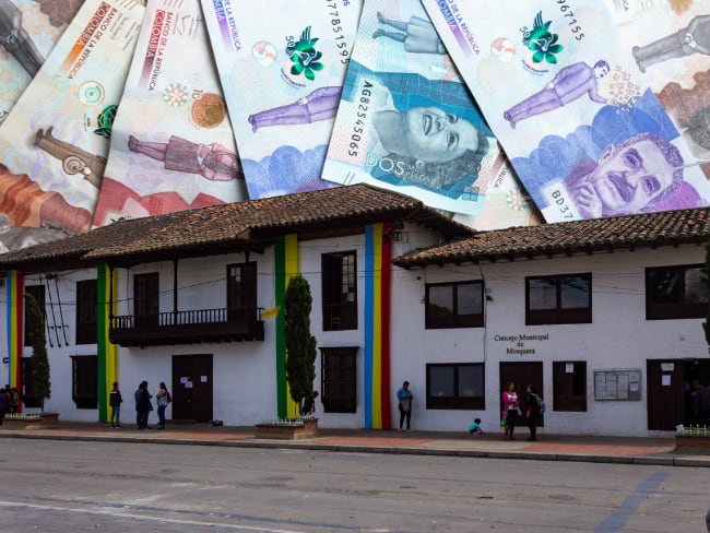 Mosquera, imagen de referencia (Getty Images); Billetes colombianos (Canva).