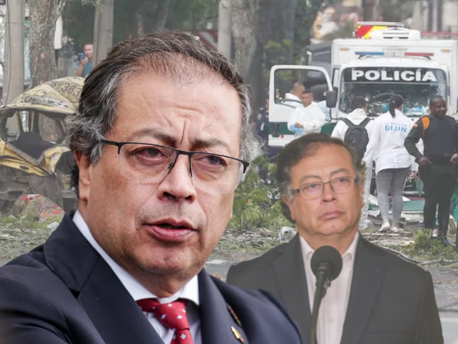 Gustavo Petro (Colprensa); Atentado en inmediaciones de la Escuela Militar de Aviación Marco Fidel Suárez este jueves, en Cali (Colombia). EFE/ Ernesto Guzmán Jr.