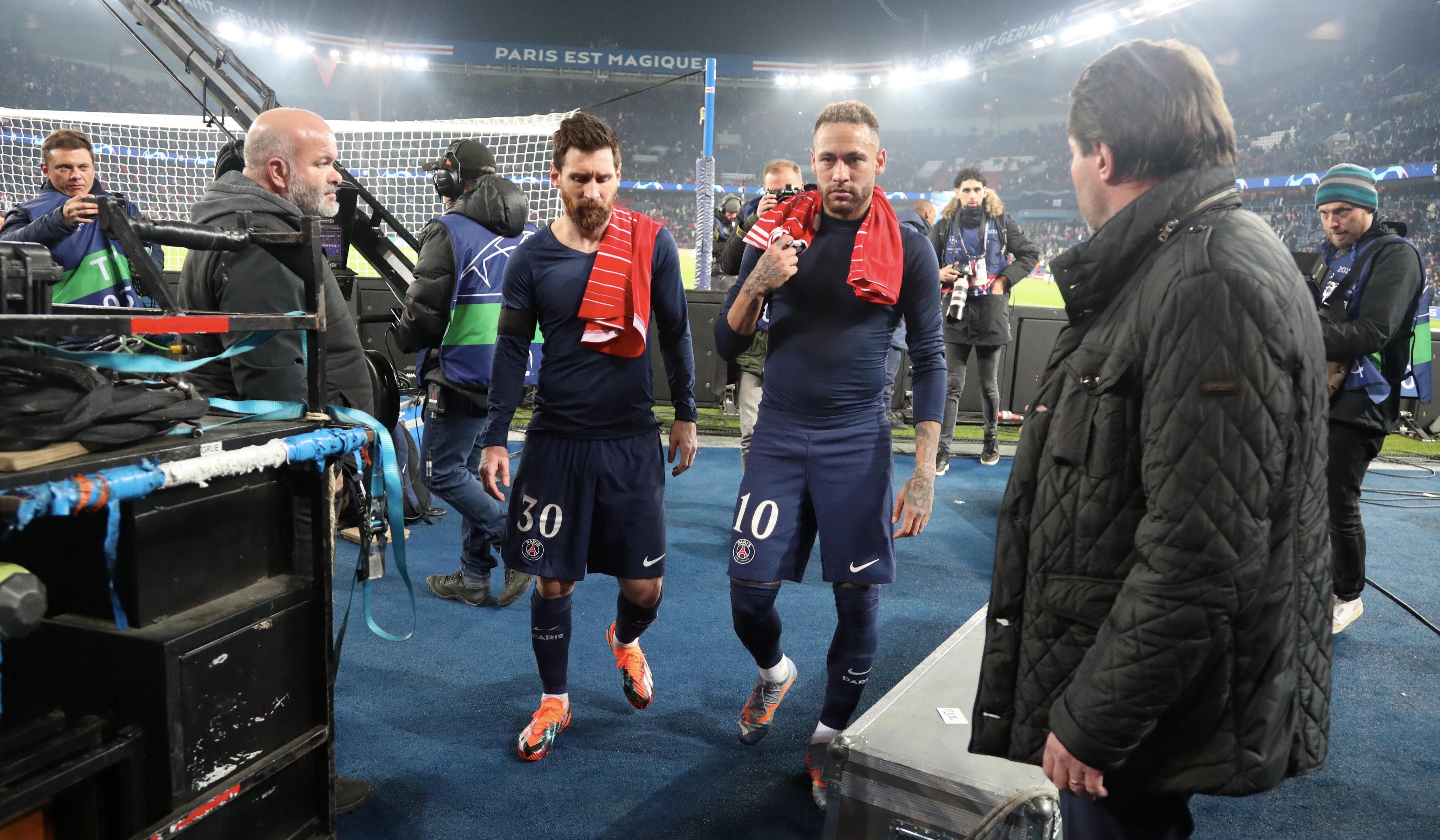 Lionel Messi junto a Neymar en la derrota del PSG. (Photo by Xavier Laine/Getty Images)