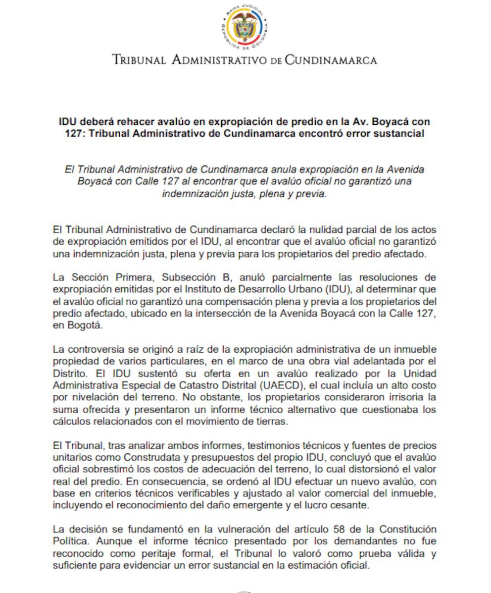 Tomado de: Tribunal Administrativo de Cundinamarca