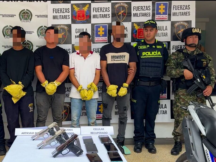 Capturados señalados de atacar a la fuerza pública en Granada, Antioquia- foto Cuarta Brigada