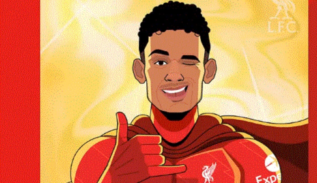 Luis Díaz recreado como un superhéroe.