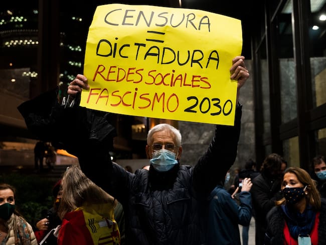 Manifestaciones en rechazo a la censura en internet. 
(Foto: Marcos del Mazo/LightRocket via Getty Images)