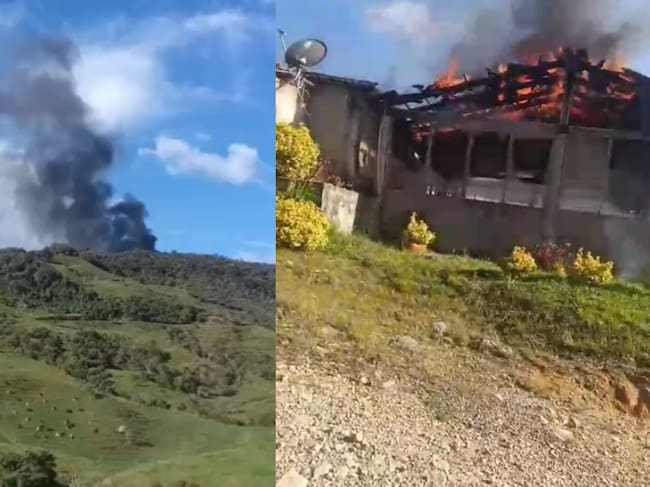 ‘La Mona’ sería la responsable de quemar dos estructuras en una finca de Santa Rosa de Osos . Foto: cortesía para Caracol Radio.