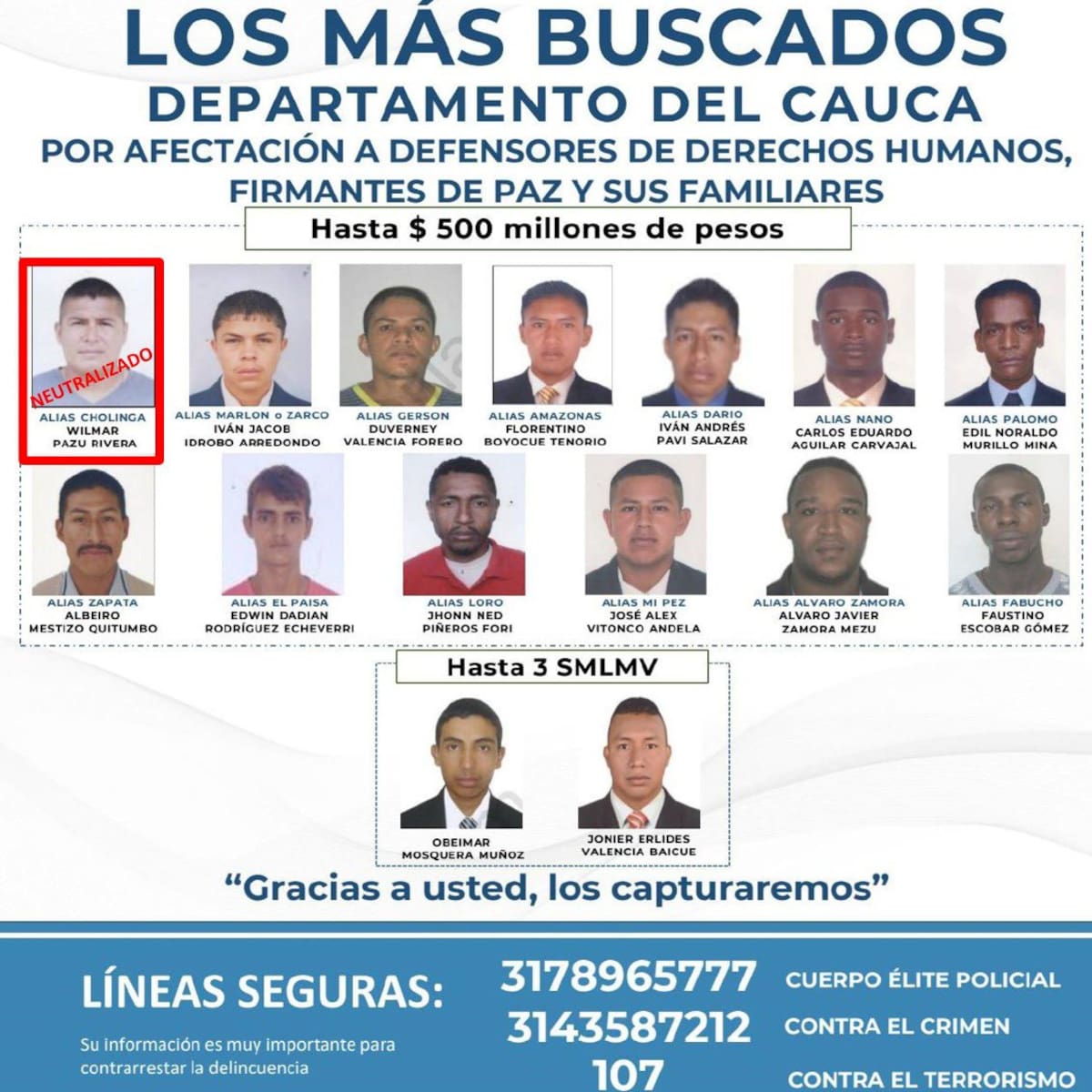 Murió alias ‘Cholinga’, uno de los mayores reclutadores de menores y ‘cerebro del terror’ en Cauca