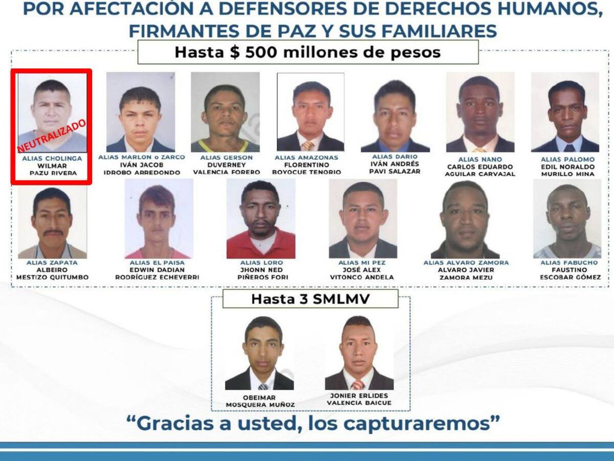 Murió alias ‘Cholinga’, uno de los mayores reclutadores de menores y ‘cerebro del terror’ en Cauca