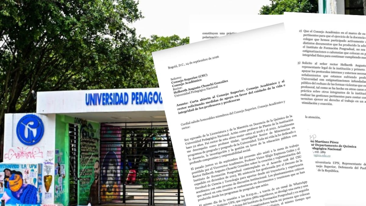 Profesor de la Universidad Pedagógica denuncia señalamientos y pide medidas de protección