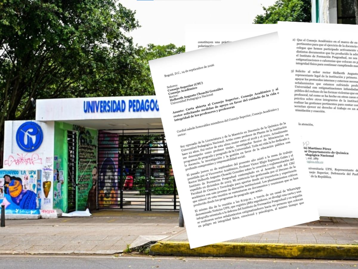 Profesor de la Universidad Pedagógica denuncia señalamientos y pide medidas de protección