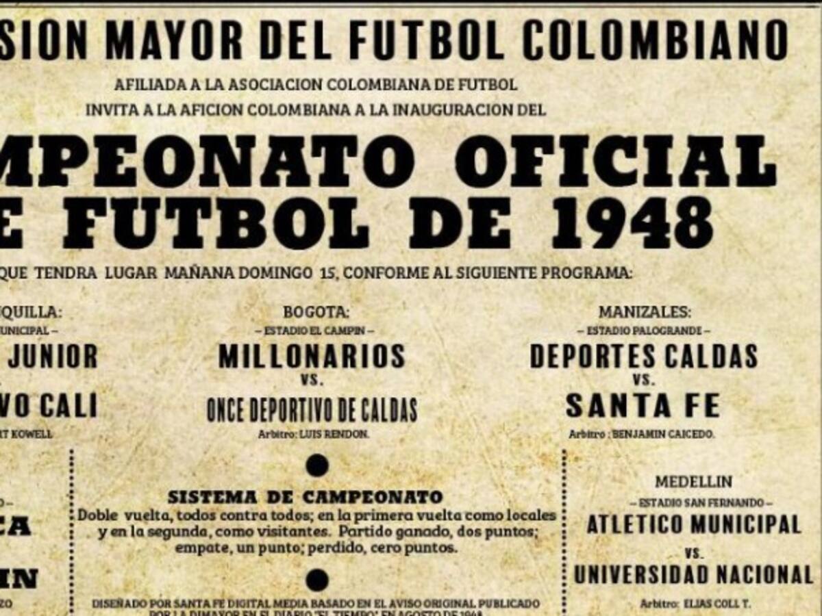 ¡Recordar es vivir! así se inauguró el fútbol en Colombia