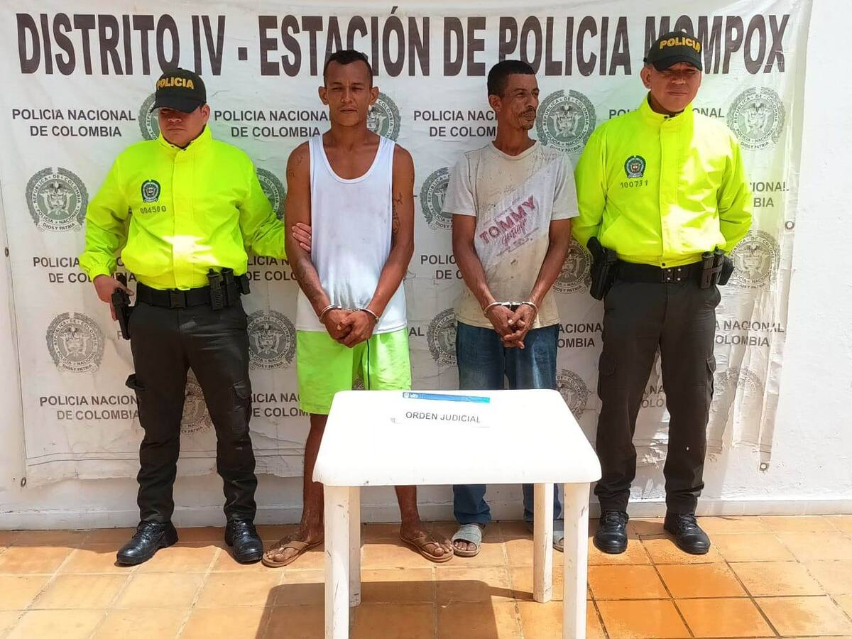 Caen presuntos homicidas por orden judicial en Mompox