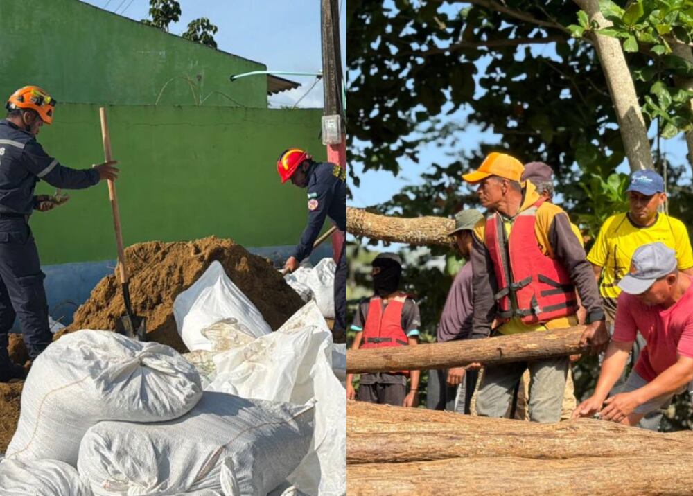 Trabajo de bomberos y Defensa Civil en Córdoba