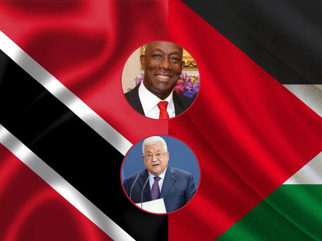 Primer Minstro de Trinidad y Tobago Keith Rowley y el presidente de Palestina Mahmud Abás