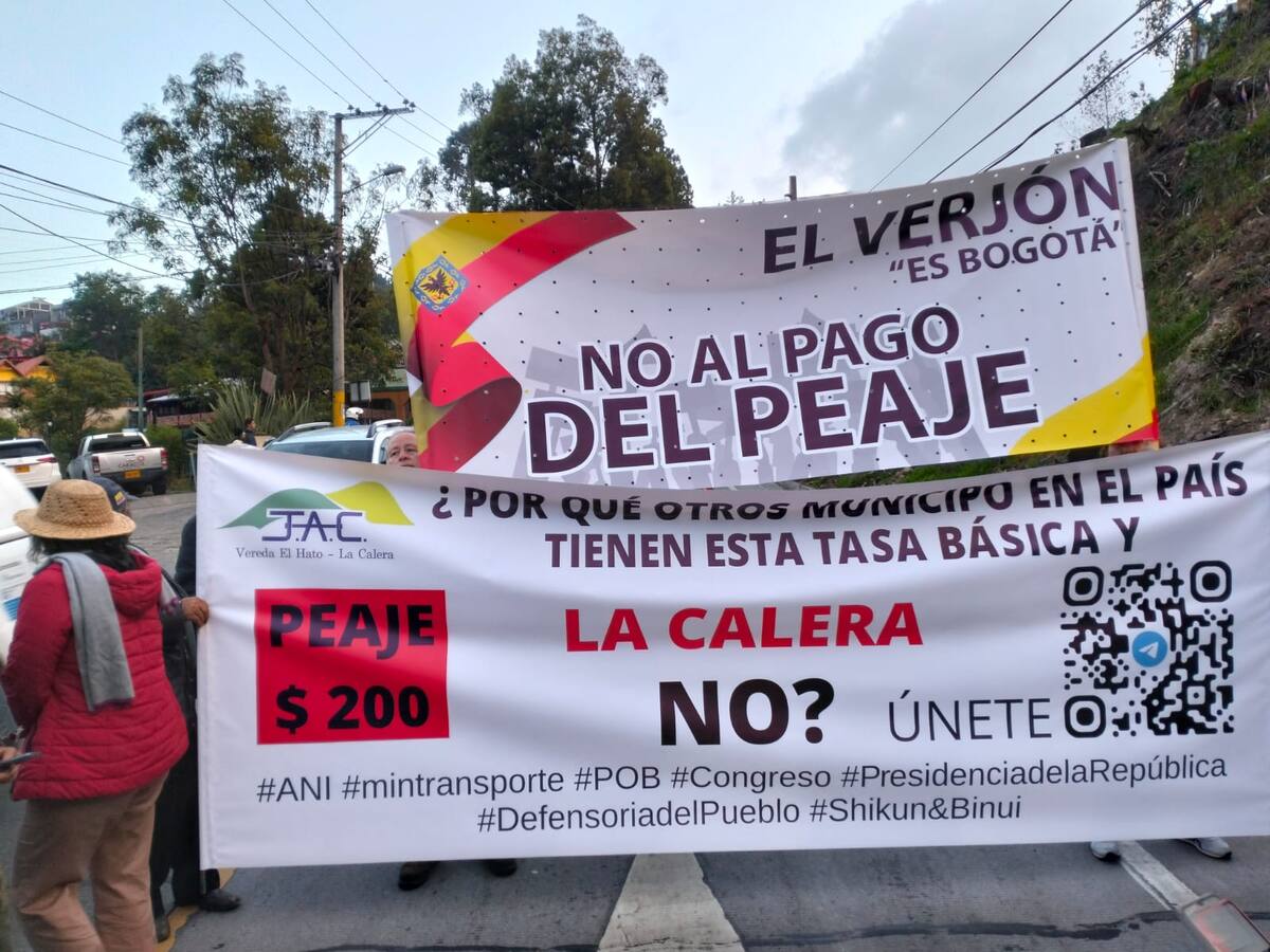 Habitantes de La Calera bloquearon la vía exigiendo reducción en cobro de peaje