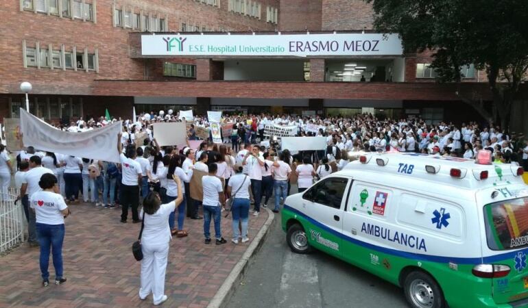 Protesta en el Hospital Universitario Erasmo Meoz