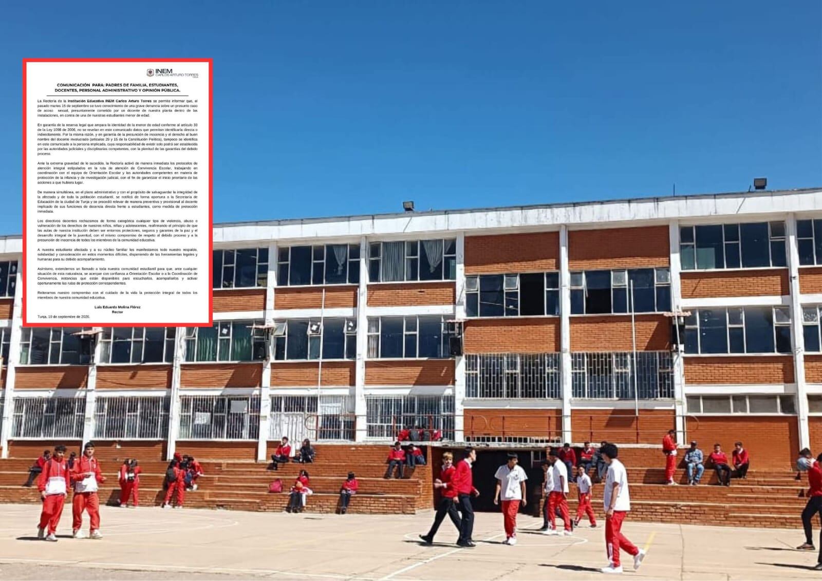 Directivos del plantel educativo indicaron, mediante un comunicado, que separaron de sus funciones al docente señalado de presunto abuso sexual.