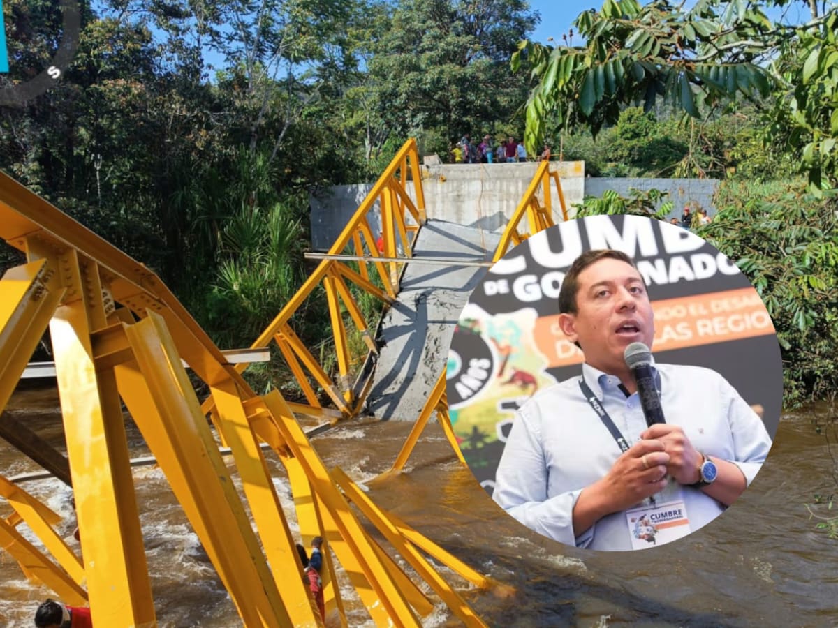 Lo que dijo el gobernador, Carlos Amaya sobre el colapso del puente El Triunfo en Moniquirá
