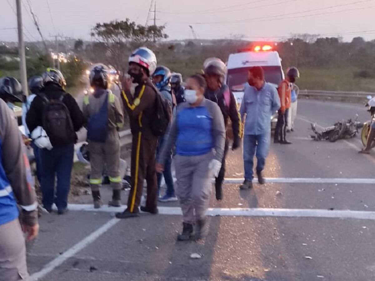 Accidente dejó un motociclista muerto en el puente de Las Olas en Mamonal