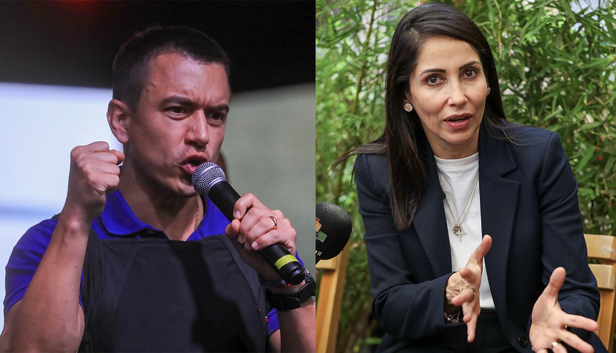 AME6122. QUITO (ECUADOR), 11/10/2023.- Combo de fotografías de archivo de los candidatos a la Presidencia de Ecuador, Luisa González y Daniel Noboa (i), que se disputan este domingo la segunda vuelta de las elecciones de Ecuador, y que se han lanzado de cabeza en esta campaña electoral a por el voto joven con una intensa actividad en redes sociales y encuentros con "influencers" donde tratan de mostrar su lado más íntimo y personal. Con unos 635.000 adolescentes de 16 y 17 años habilitados para votar en Ecuador, el voto joven se ha convertido en uno de los más peleados entre los dos candidatos finalistas a suceder al actual presidente, el conservador Guillermo Lasso y completar el periodo presidencial 2021-2025. EFE/ Archivo