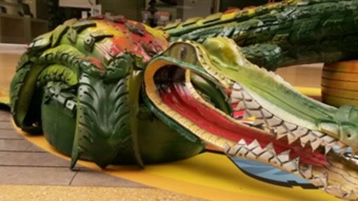 Crónica: Las llantas que son recicladas para convertirse en obras de arte.