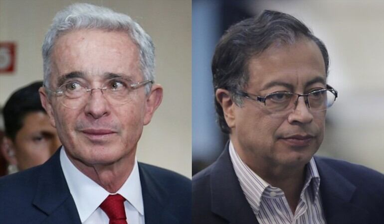 Álvaro Uribe y Gustavo Petro. Foto: Colprensa