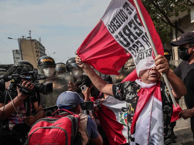 Imagen de referencia protestas Perú. Foto: EFE.