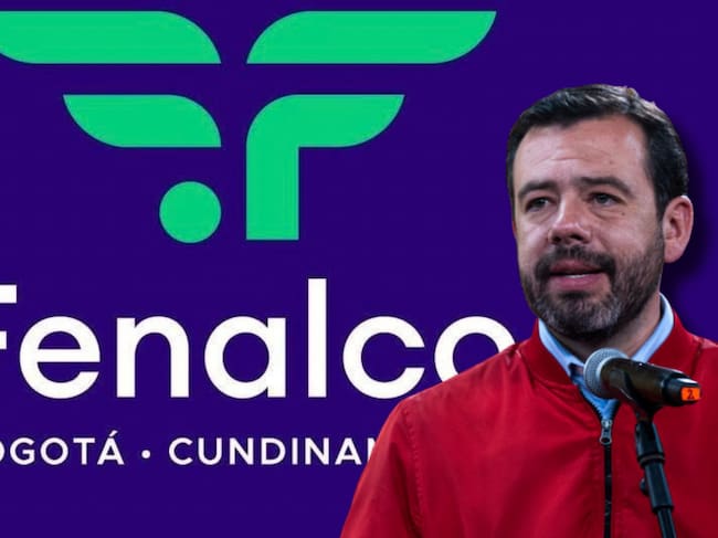 Logo Fenalco y alcalde Carlos Fernando Galán. Fotos: Fenalco / (Photo by Sebastian Barros/NurPhoto via Getty Images)