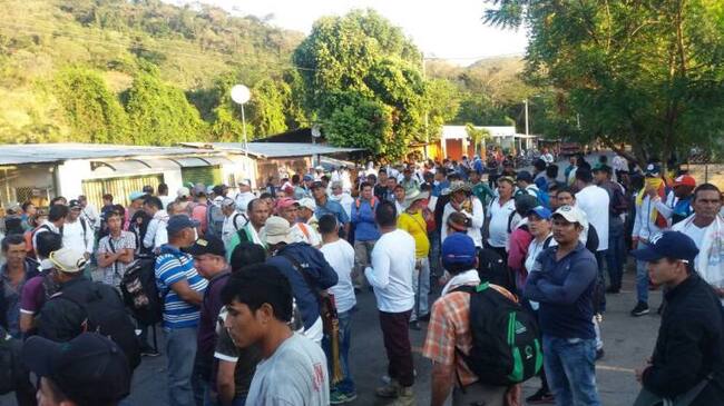 Protesta de arroceros en la vía Cúcuta - Ocaña.