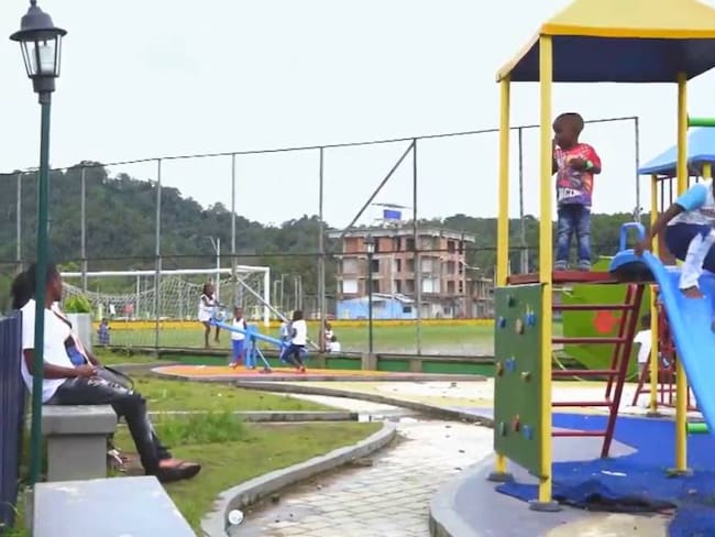 Parque infantil en López de Micay. Cortesía: Vídeo Alto Comisionado para la Paz. 